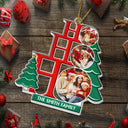 Family - Custom Photo Family Ho Ho Ho Joyful Christmas - Personalized Custom Shaped Acrylic Ornament