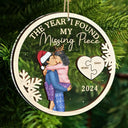 Gift For Couples,Gift For Husband,Gift For Wife,Gift For Boyfriend,Gift For Girlfriend - The Year I Found My Missing Piece Kissing Couples - Personalized 2-Layered Mix Ornament