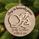 Christmas,Sad,Family,Parents,Memorial,New baby - Sleep In Heavenly Peace Memorial Infant Loss Baby Memorial - Personalized 2-Layered Wooden Ornament