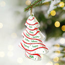 Family, Parents, Gift For Grandparents - Family Christmas Tree Cake - Personalized Custom Shaped Acrylic Ornament