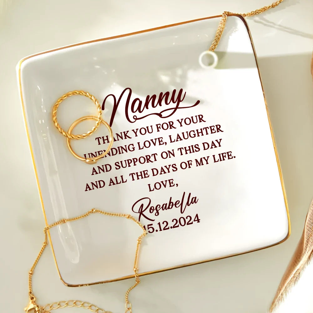 Family, Gift For Mother, Wedding - Mom Thank You For Your Unending Love Wedding - Personalized Ring Dish