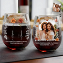 Gift For Bestie - Custom Photo Birth Flower Grow An Old Friend Bestie - Personalized Stemless Wine Glass