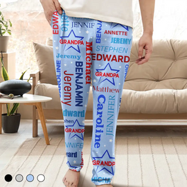 Gift For Grandpa, Gift For Father - Grandpa Custom Grandkid Names - Personalized Pajama Pants