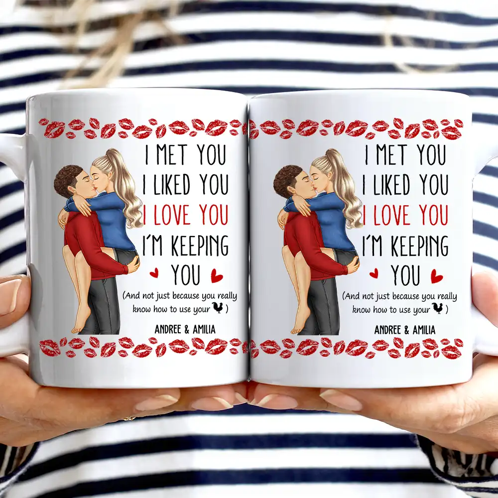 Gift For Couples - Kissing You Keeping You Carrying Couple - Personalized Mug