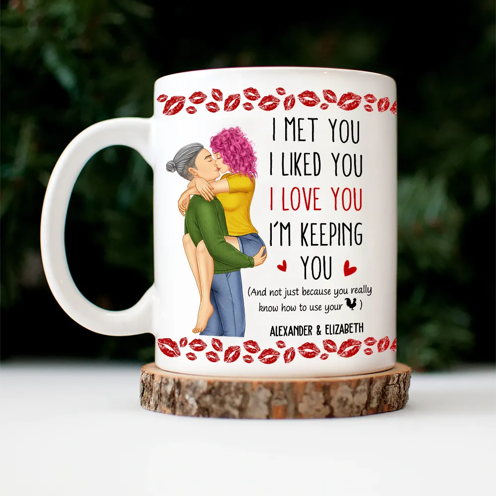 Gift For Couples - Kissing You Keeping You Carrying Couple - Personalized Mug