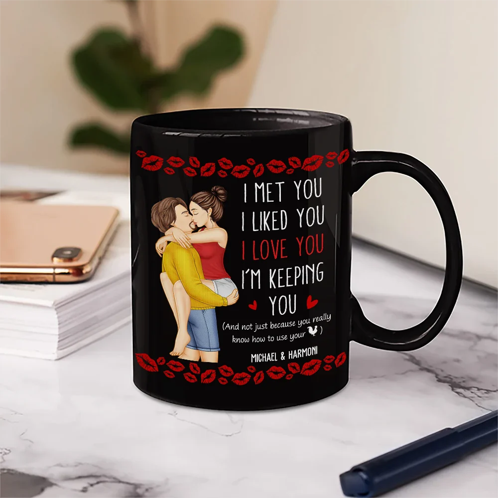 Gift For Couples - Kissing You Keeping You Carrying Couple - Personalized Mug