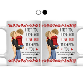 Gift For Couples - Kissing You Keeping You Carrying Couple - Personalized Mug