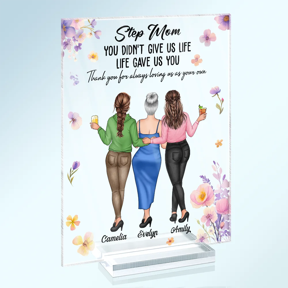 Gift For Mother,Mom - Daughters (Adult),Love - Mother Daughter Life Gave Me You Mom By Choice - Personalized Vertical Rectangle Acrylic Plaque