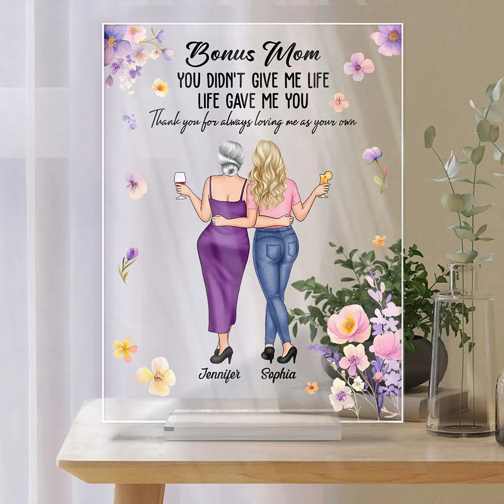 Gift For Mother,Mom - Daughters (Adult),Love - Mother Daughter Life Gave Me You Mom By Choice - Personalized Vertical Rectangle Acrylic Plaque