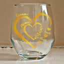 Gift For Mother, Gift For Grandma - We Love Mom Grandma Sweethearts Kid Grandkid - Personalized Stemless Wine Glass
