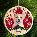 Custom Photo Cat Dog Christmas - Personalized 2-Layered Wooden Ornament