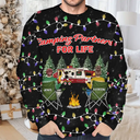 Happy Camper Christmas Couples - Personalized Unisex Ugly Sweater