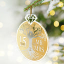 Mr. & Mrs. Couple Wedding Anniversary - Personalized Custom Shaped Acrylic Ornament