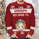 Gift For Grandparents - This Grandma Belongs To Christmas - Personalized Unisex Ugly Sweater