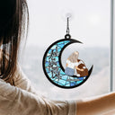 Pet Lovers, Pet Mom, Pet Dad - I Love You To The Moon And Back - Personalized Window Hanging Suncatcher Ornament