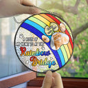 Pet Lovers, Dog Lovers, Cat Lovers - Custom Photo Dog Cat Memorial A Piece Of My Heart Is At The Rainbow Bridge - Personalized Stained Glass Window Hanging Suncatcher