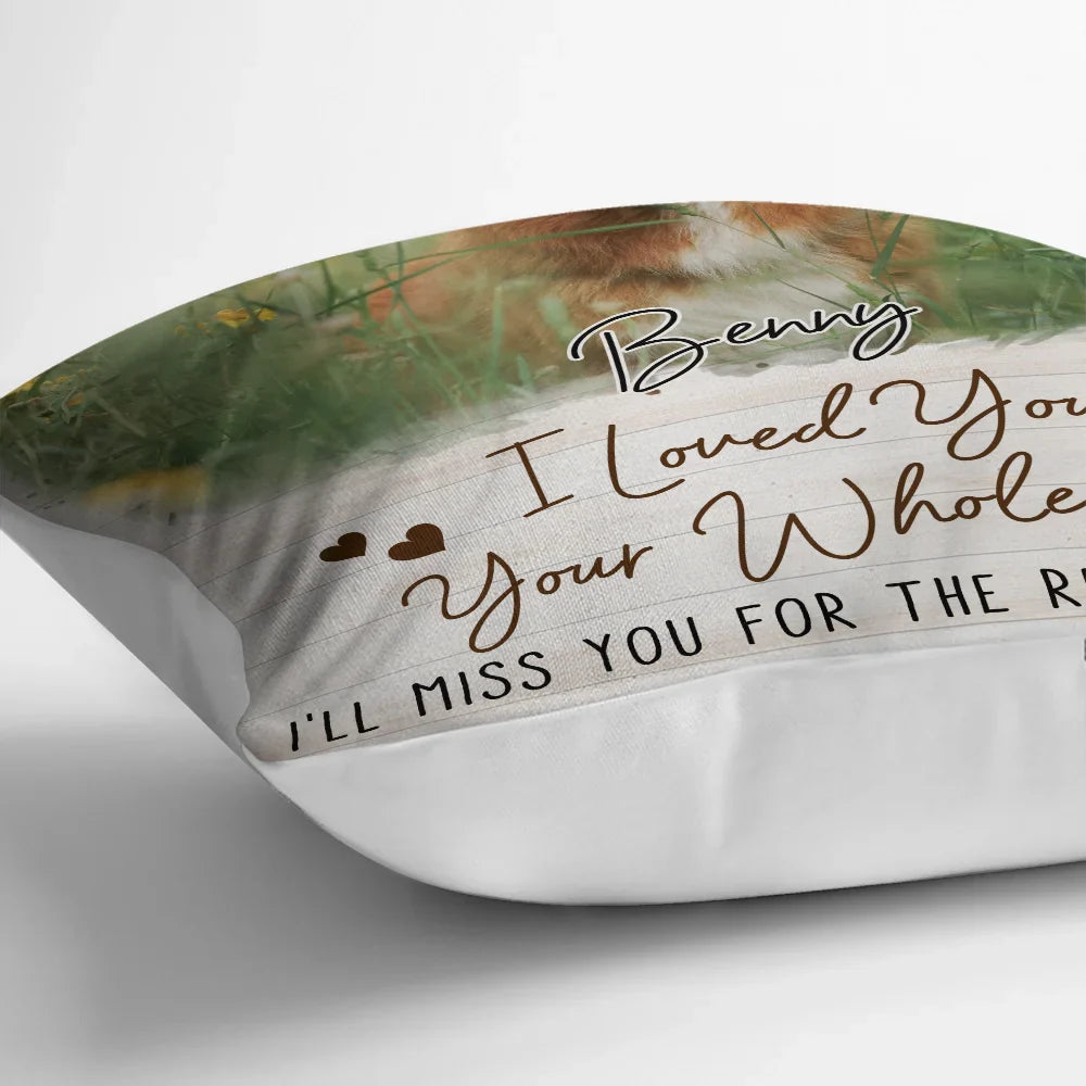 Memorial,Custom Photo,Pet Lovers,Dog Lovers,Cat Lovers,Sad,Continue Shopping - Custom Photo Dog Cat Pet Memorial I'm Right Here In Your Heart - Personalized Pillow