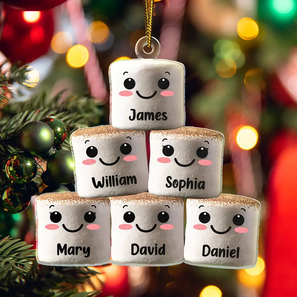 Christmas,Family,Funny - It's A Marshmallow World In The Winter - Personalized Cutout Acrylic Ornament