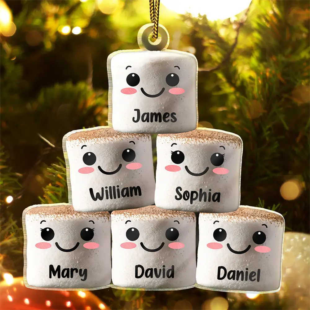 Christmas,Family,Funny - It's A Marshmallow World In The Winter - Personalized Cutout Acrylic Ornament