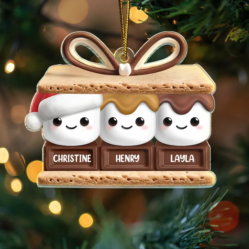 Family - Happy Smores - Personalized Cutout Acrylic Ornament
