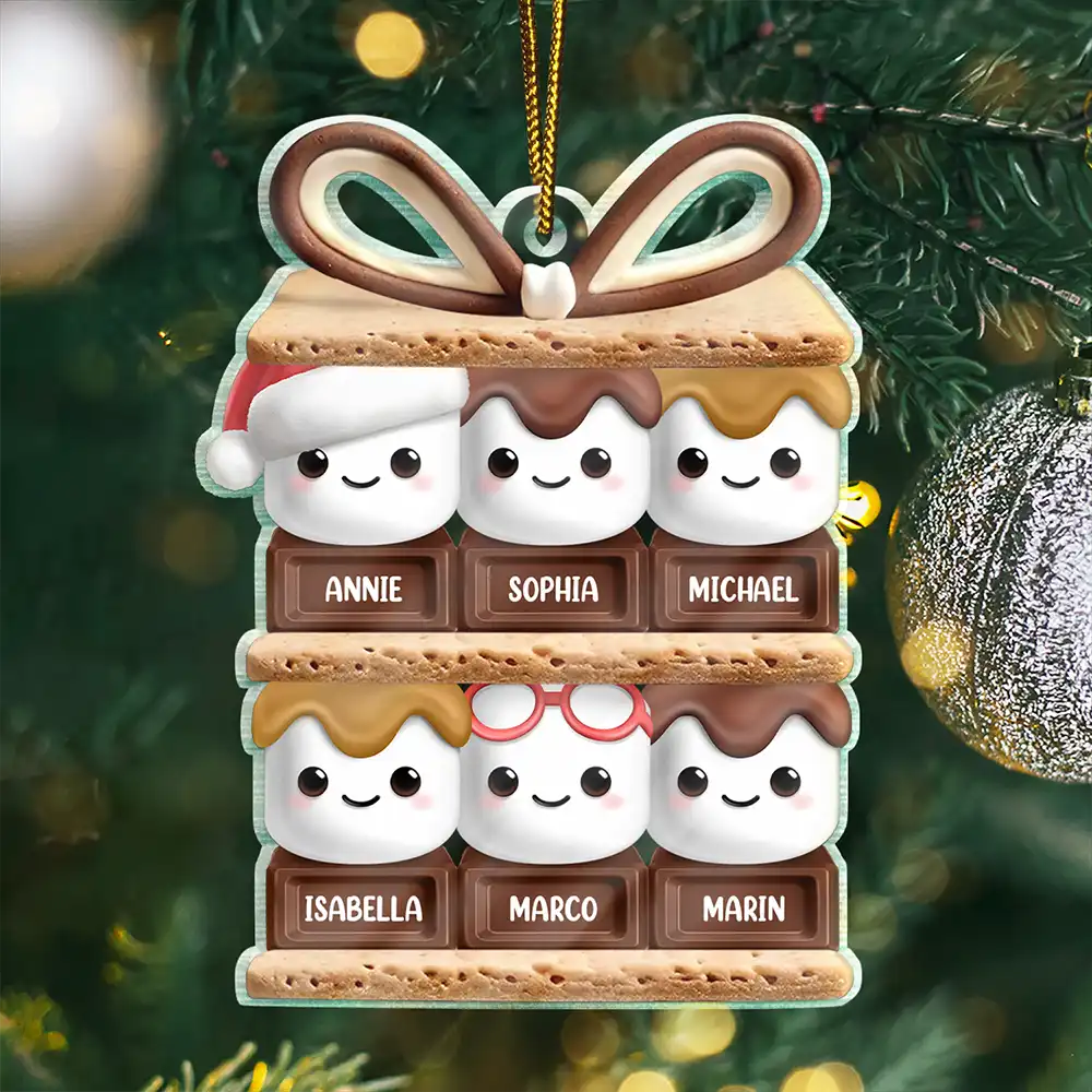 Family - Happy Smores - Personalized Cutout Acrylic Ornament
