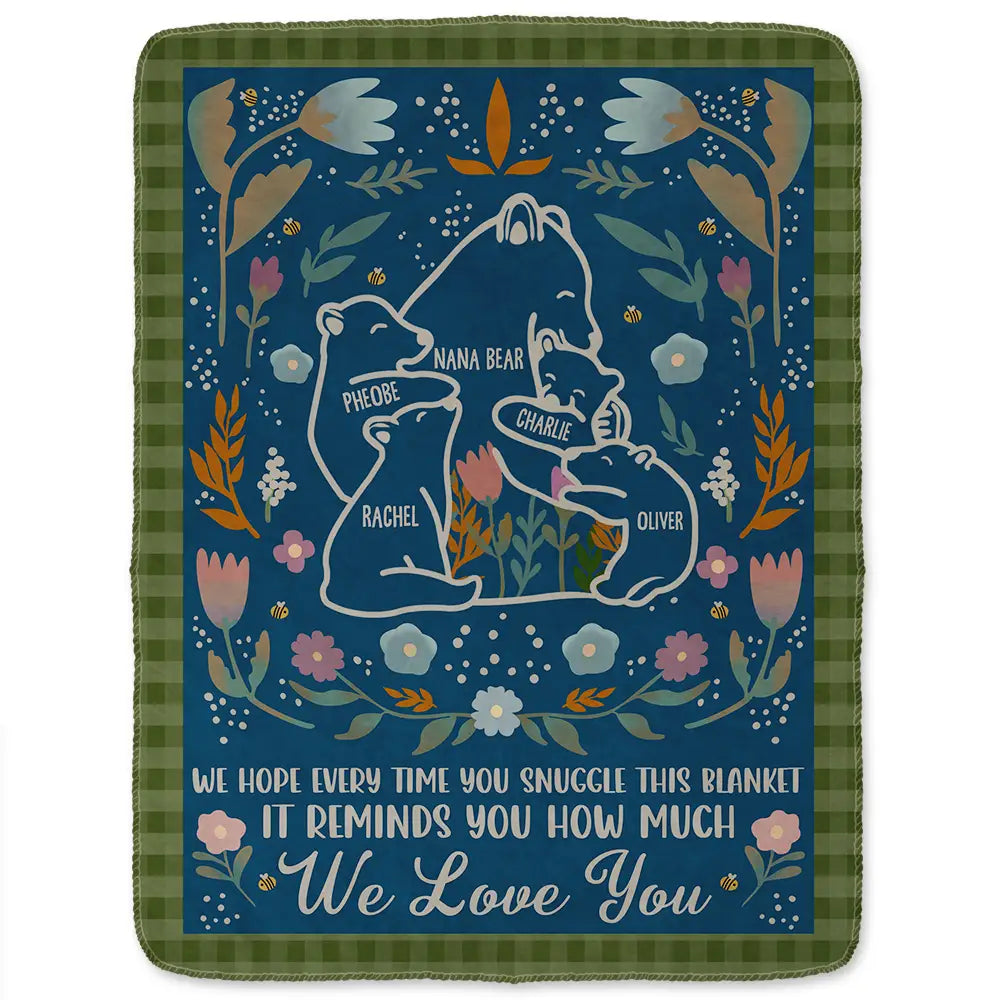 Gift For Mother, Gift For Grandma, Grandkids - Mama Bear We Hope Every Time You Snuggle This Blanket - Personalized Fleece Blanket, Sherpa Blanket
