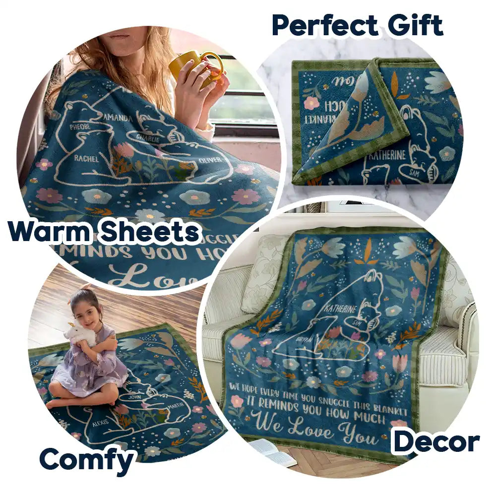 Gift For Mother, Gift For Grandma, Grandkids - Mama Bear We Hope Every Time You Snuggle This Blanket - Personalized Fleece Blanket, Sherpa Blanket
