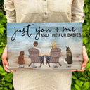 Dog Lovers, Dog Couple, Pet Lovers - Just You And Me And The Dog - Personalized Wood Rectangle Sign