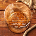 Gift For Couples, Old Couples - Lucky For You I Like Older Men - Personalized Engraved Whiskey Glass
