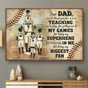 Personalized Baseball Dad And Child Thank You Dad Custom Poster