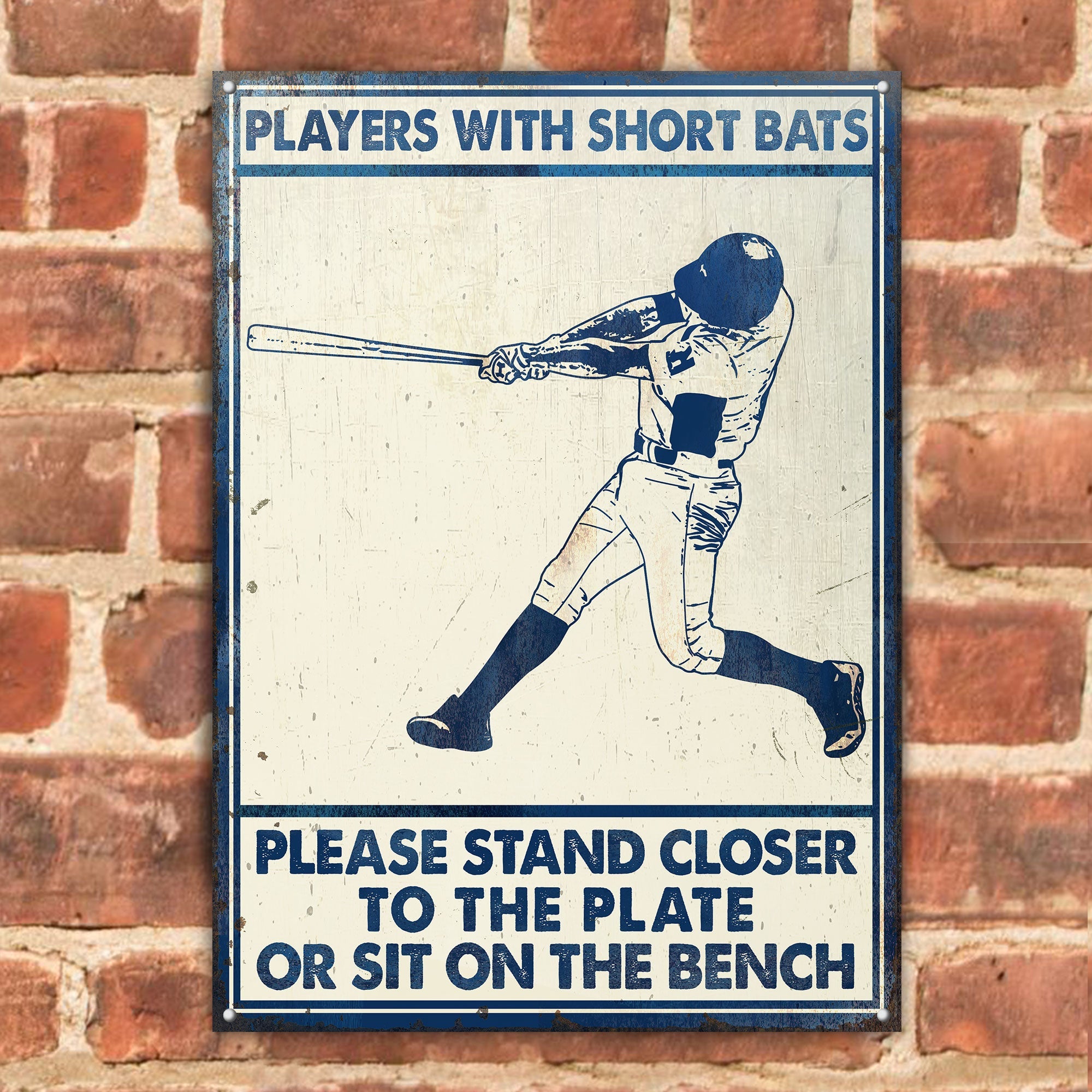 Baseball Players Short Bats Customized Classic Metal Signs