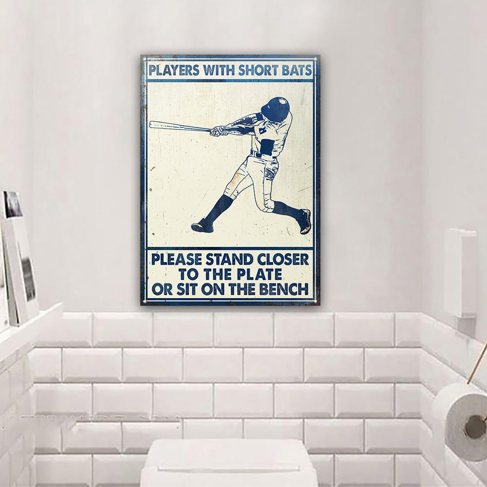 Baseball Players Short Bats Customized Classic Metal Signs