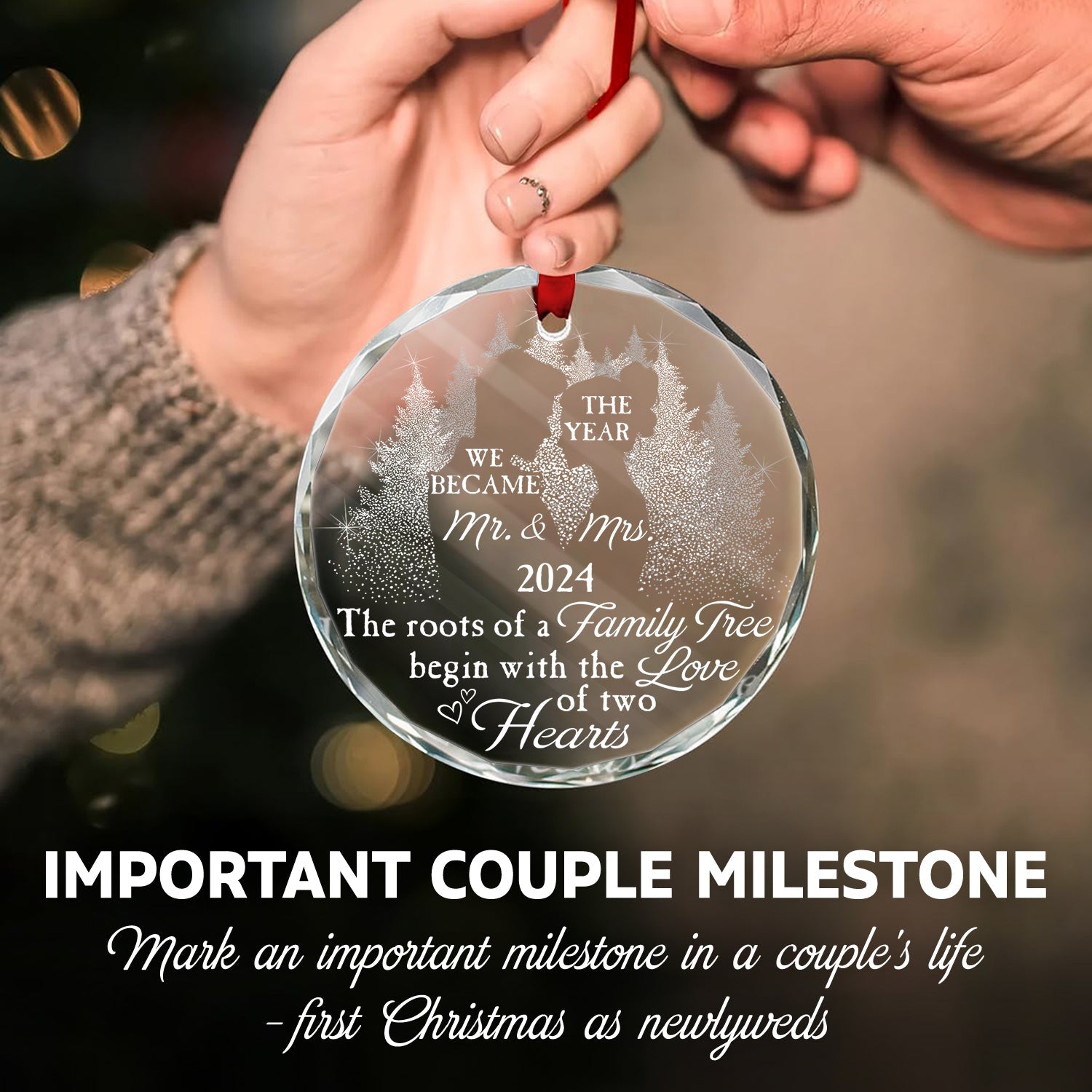 2024 The Year We Became Mr. & Mrs. - AZCS Glass Ornament