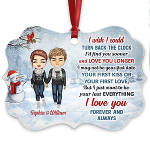 Couple I Wish I Could Turn Back The Clock - Christmas Gift For Couple - Personalized Custom Aluminum Ornament