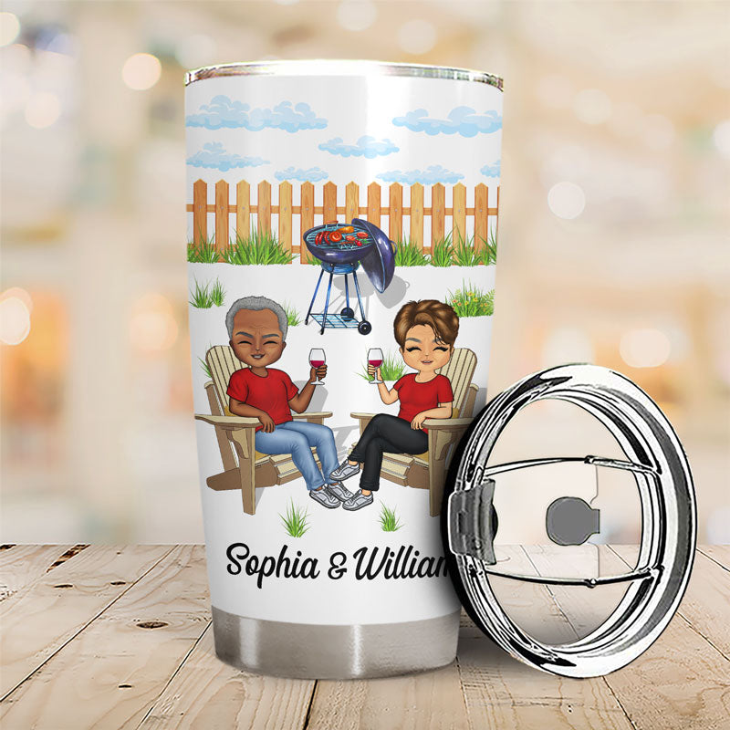 Retired Under New Management Couple - Retirement Gift - Personalized Custom Tumbler