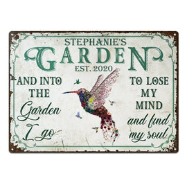 And Find My Soul Garden Floral Art - Birthday, Housewarming Gift For Her, Him, Gardener, Outdoor Decor - Personalized Custom Classic Metal Signs