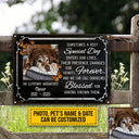 Custom Photo Dog Their Presences Change Our Hearts Photo Gift Pet Memorial Gift Custom Classic Metal Signs, Yard Sign, Pet Loss Gifts, Pet Sympathy, Dog Loss