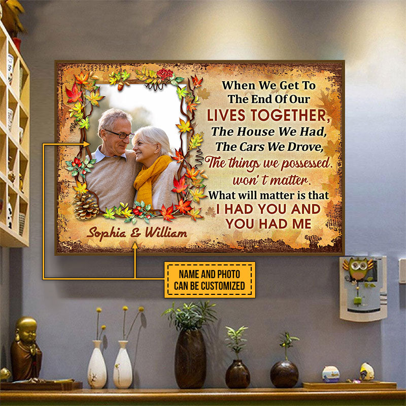 Custom Photo Family Old Couple When We Get Custom Poster, Personalized Fall Couple Wall Art, Couple Gift