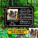 Custom Photo Dog Their Presences Change Our Hearts Photo Gift Pet Memorial Gift Custom Classic Metal Signs, Yard Sign, Pet Loss Gifts, Pet Sympathy, Dog Loss