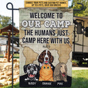 Camping Dog, Cat, Pet, Camper, Welcome To Our Camp Custom Flag