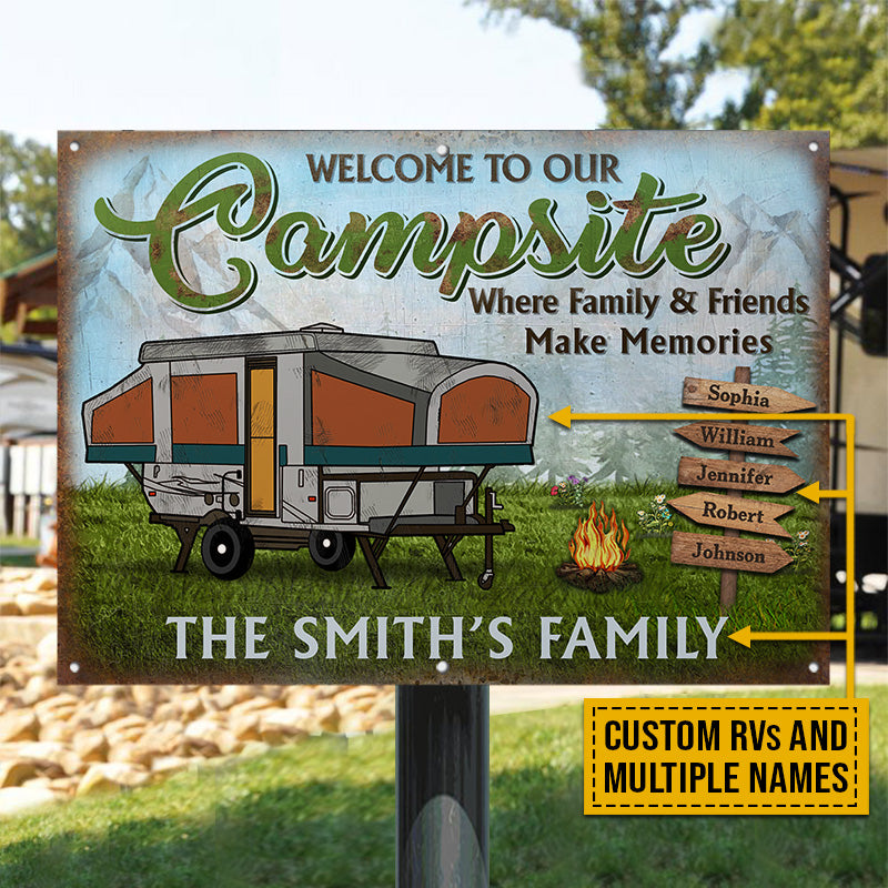 Camping Welcome To Our Campsite Custom Classic Metal Signs