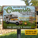 Camping Welcome To Our Campsite Custom Classic Metal Signs