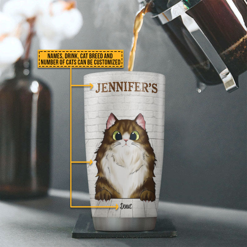 Cat Kitten Lovers Coffee Drinks A Woman Cannot Survive Custom Tumbler