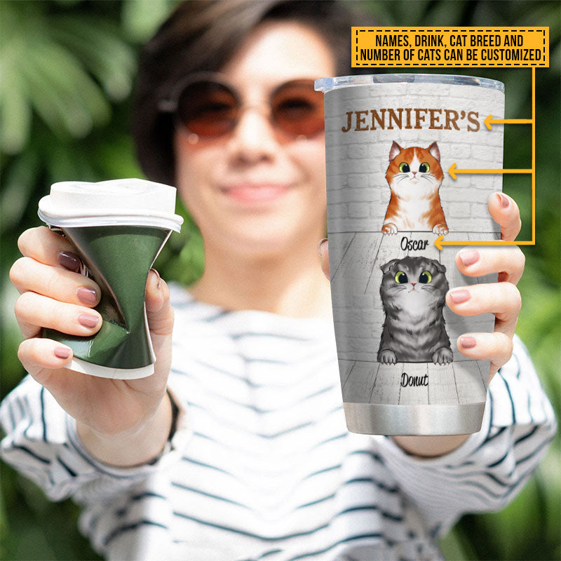 Cat Kitten Lovers Coffee Drinks A Woman Cannot Survive Custom Tumbler