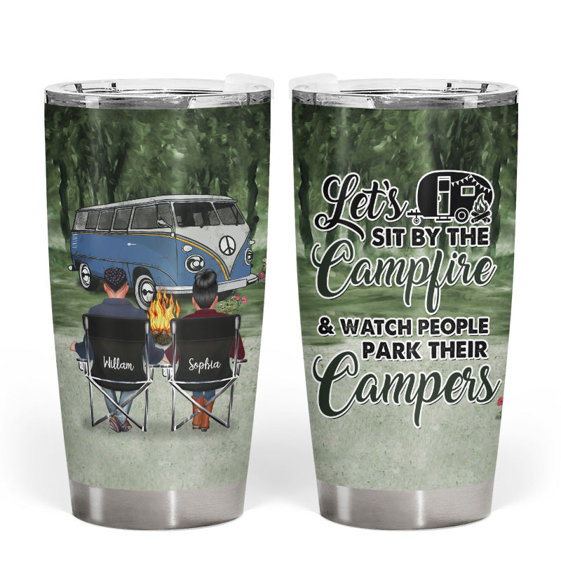 Let's Sit By The Campfire - Gift For Camping Lovers - Personalized Custom Tumbler