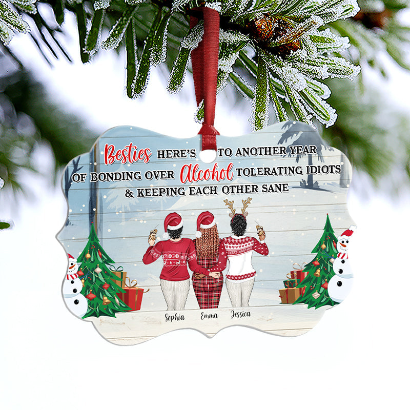 Keeping Each Other Sane - Bestie BFF Christmas Gift - Personalized Custom Aluminum Ornament