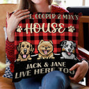 Live Here Too - Gift For Dog Lovers - Personalized Custom Pillow