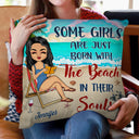 Some Girls Are Just Born - Gift For Beach Lovers - Personalized Custom Pillow