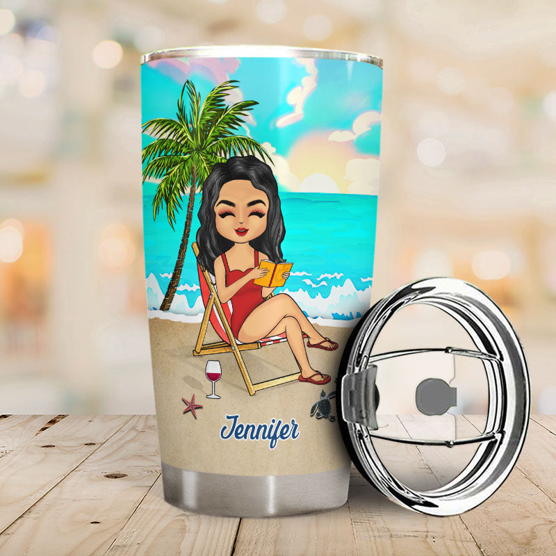 Some Girls Are Just Born With The Beach - Gift For Beach Lovers - Personalized Custom Tumbler