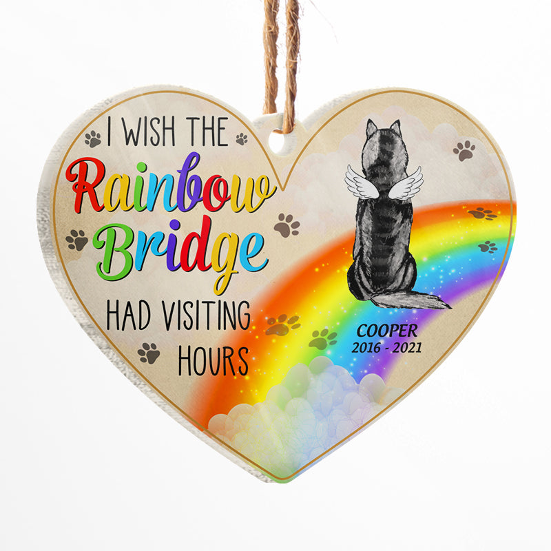 I Wish The Rainbow Bridge - Dog Memorial Gift - Personalized Custom Heart Acrylic Ornament